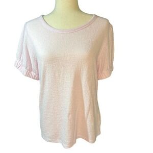 3/$27 Women's Ana Textured Top, Short  Cap Sleeves,  Lilac, size Small